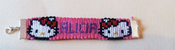 Bracelet prénom + hello kitty