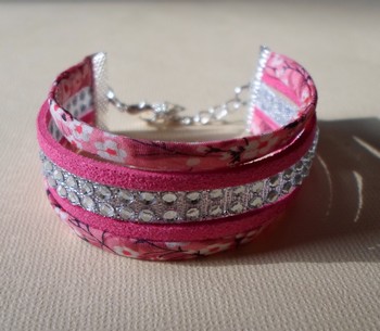 Bracelet manchettes rose