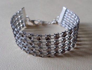 Bracelet STRASS Argent vieilli