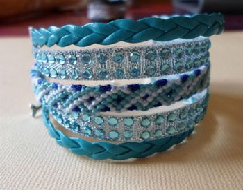 Bracelet manchettes bleu turquoise